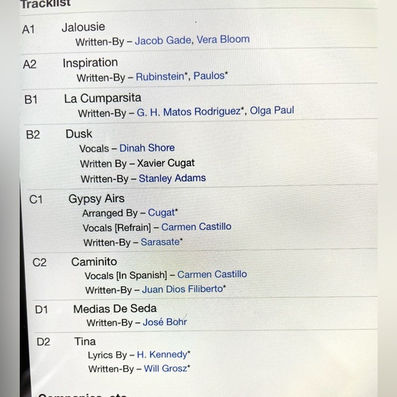 Vintage Series Xavier Cugat And His Orchestra Tangos Set of 4 - Picture 5 of 5